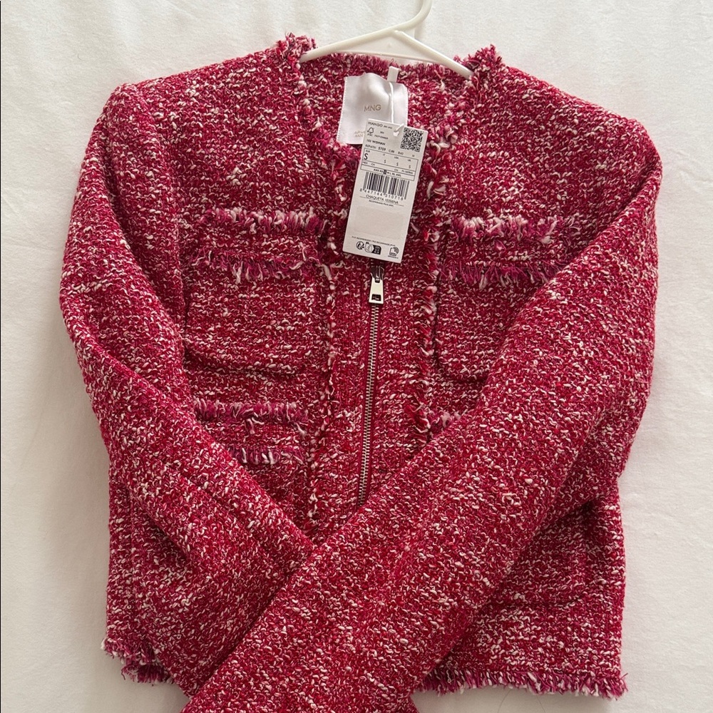 Mango Pink Textured Blazer